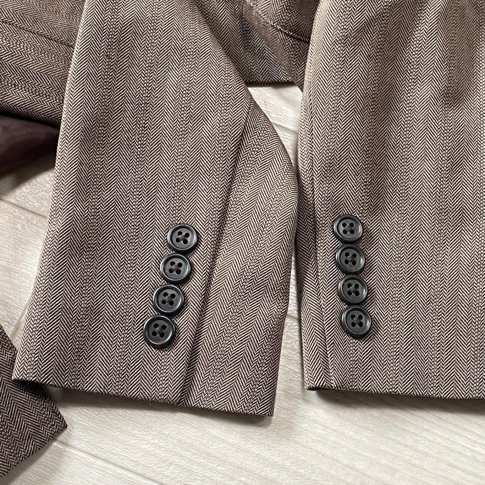 ラルフローレン　セットアップ　ヘリンボーン　ジャケット　ロングスカート　ボタン ラルフローレン セットアップ ヘリンボーン ジャケット ロングスカート