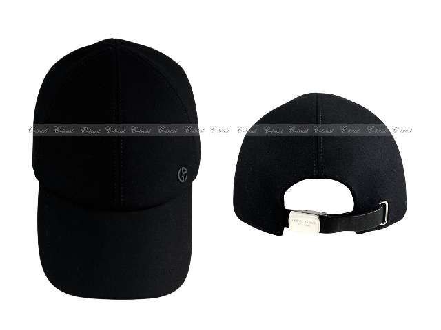 GIORGIO ARMANI キャップ CAP 帽子 ワンポイント メンズ ロゴ イタリア製 ブラック L 910-S
