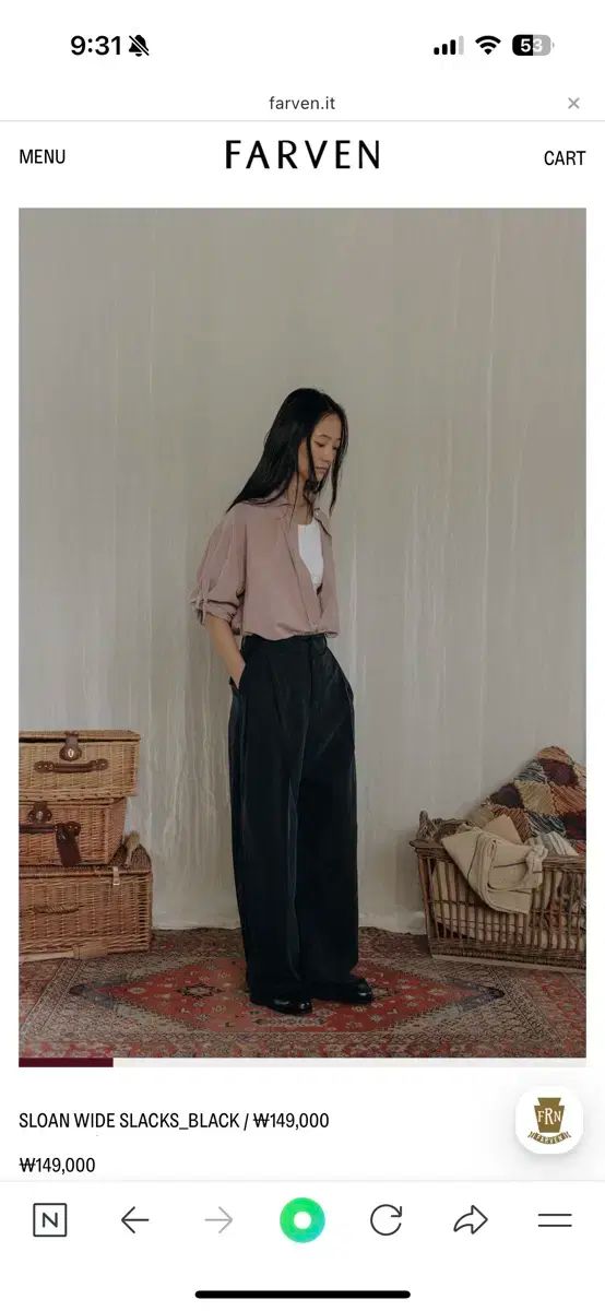 パルベン スラックス Farven SLOAN WIDE SLACKS M