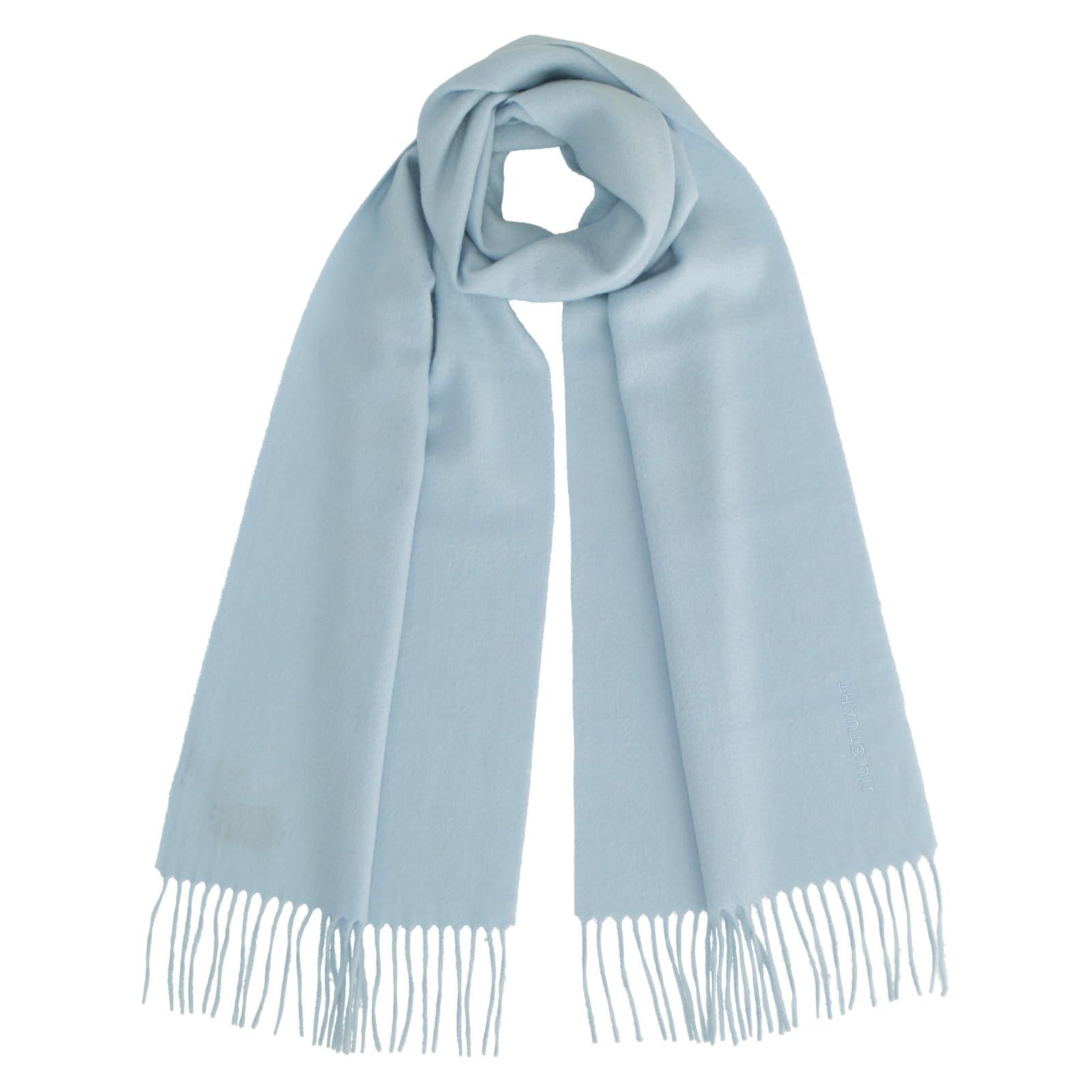 約 サックス D 60113024D レディース 横30cm×縦180cm マフラー 60113024 カシミヤ無地紡毛マフラー ジルスチュアート