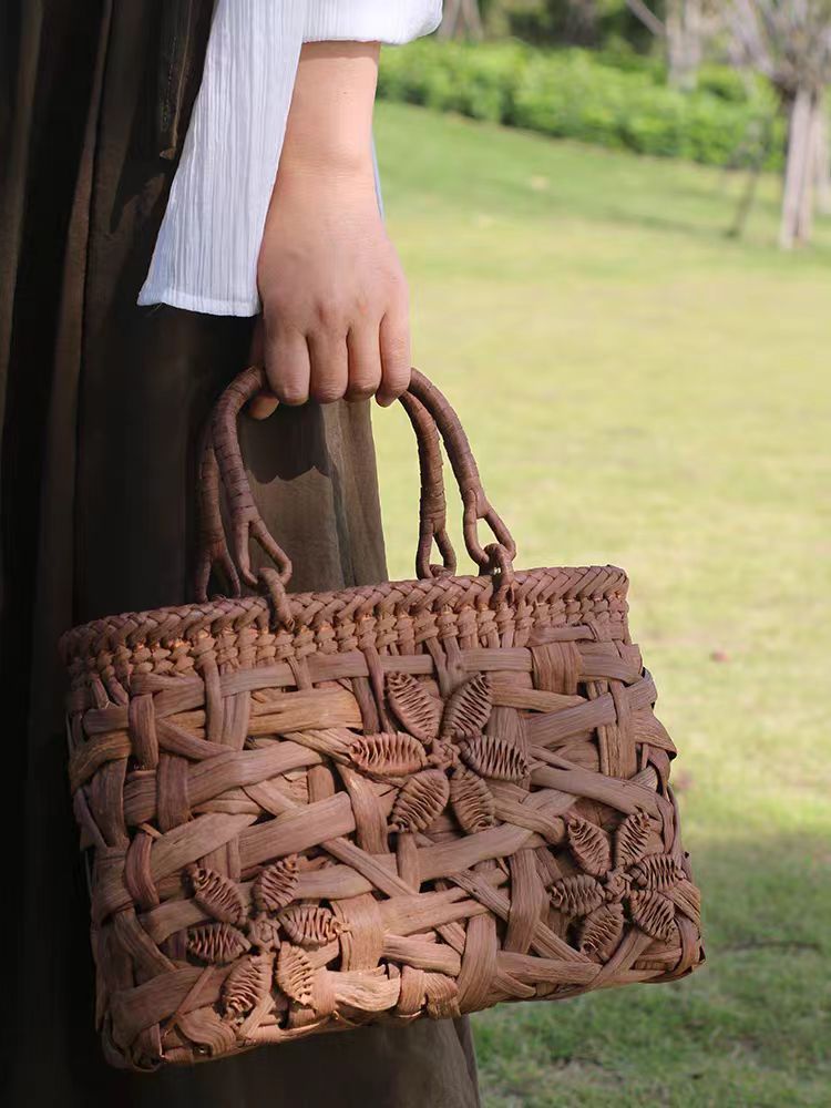 UPハンドバック 職人手作り 山葡萄かごバッグ 手編み山葡萄籠バッグ バスケット籐かご