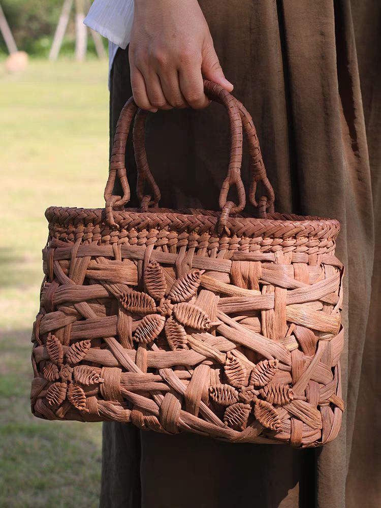 UPハンドバック 職人手作り 山葡萄かごバッグ 手編み山葡萄籠バッグ バスケット籐かご