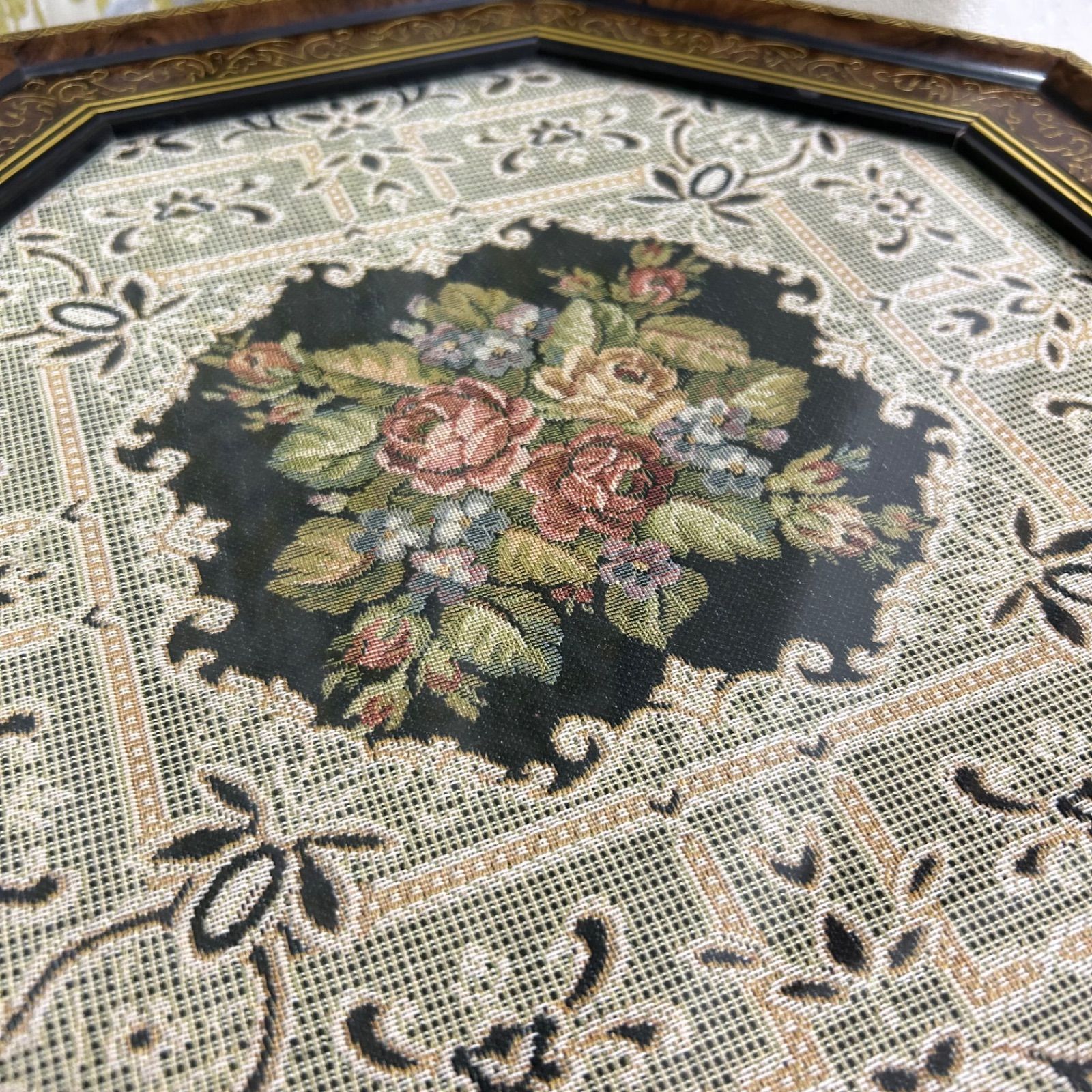 イタリア製アンティーク八角テーブル コーヒーテーブル