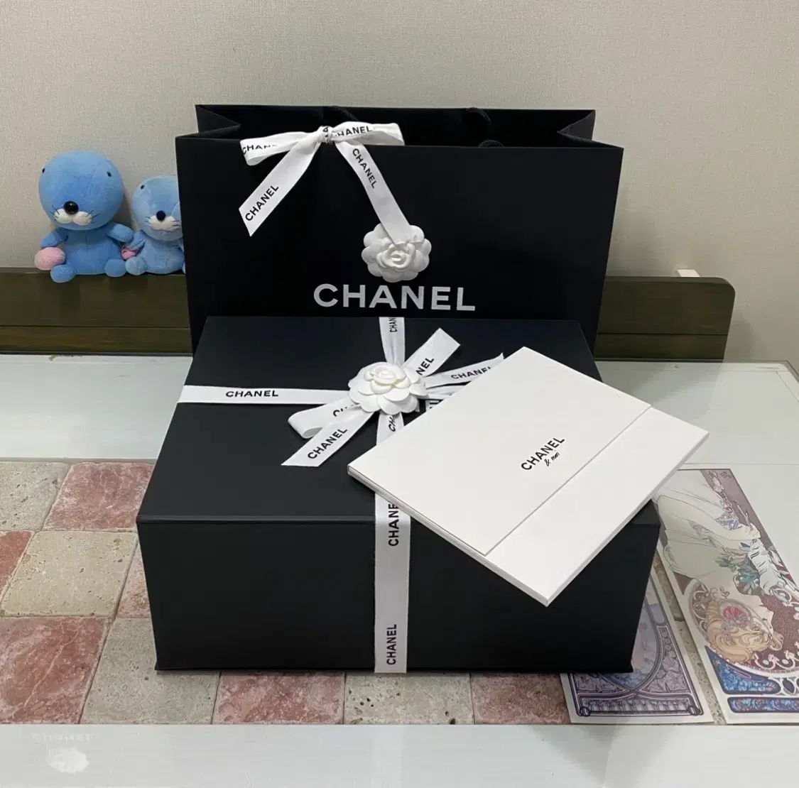 シャネル マグネットボックス バインダー リフィル ブックレット リボン カメリア お買い物バッグ