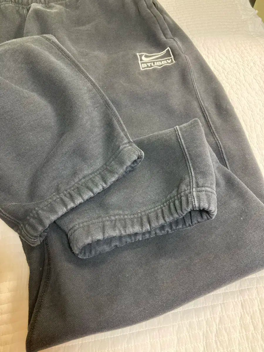 L ナイキ×ステューシー ウォッシュド フリース パンツ ブラック