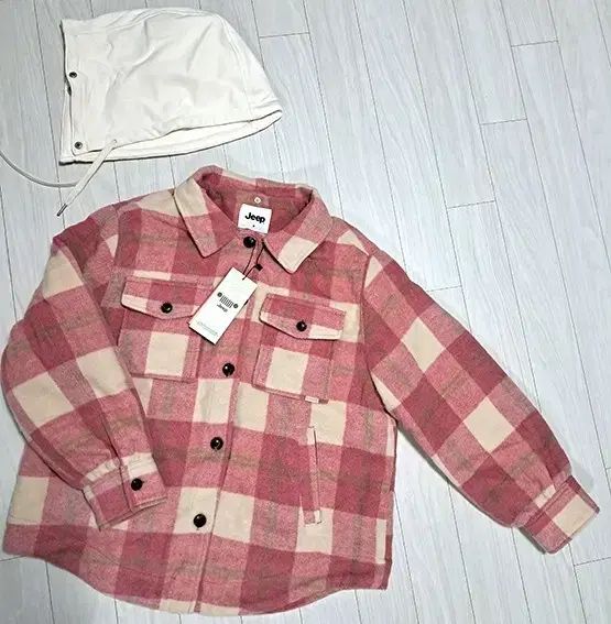 JEEP 25FW レディース ボアファー シャツ チェック柄 キルティング アウター ピンク 95 M