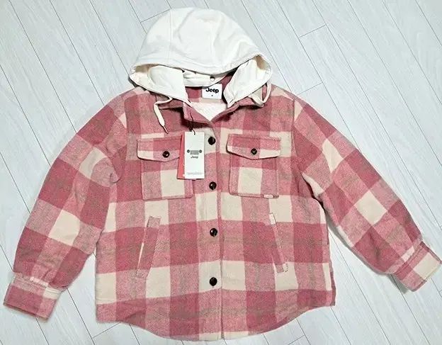 JEEP 25FW レディース ボアファー シャツ チェック柄 キルティング アウター ピンク 95 M