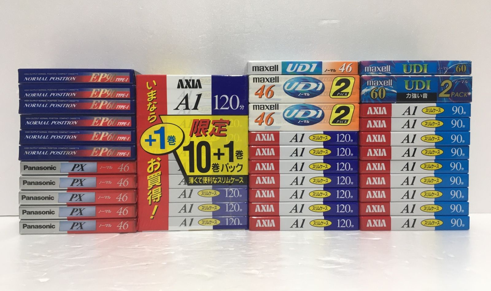 カセットテープ ノーマル 46本セットmaxell Panasonic AXIA 長期 囗G