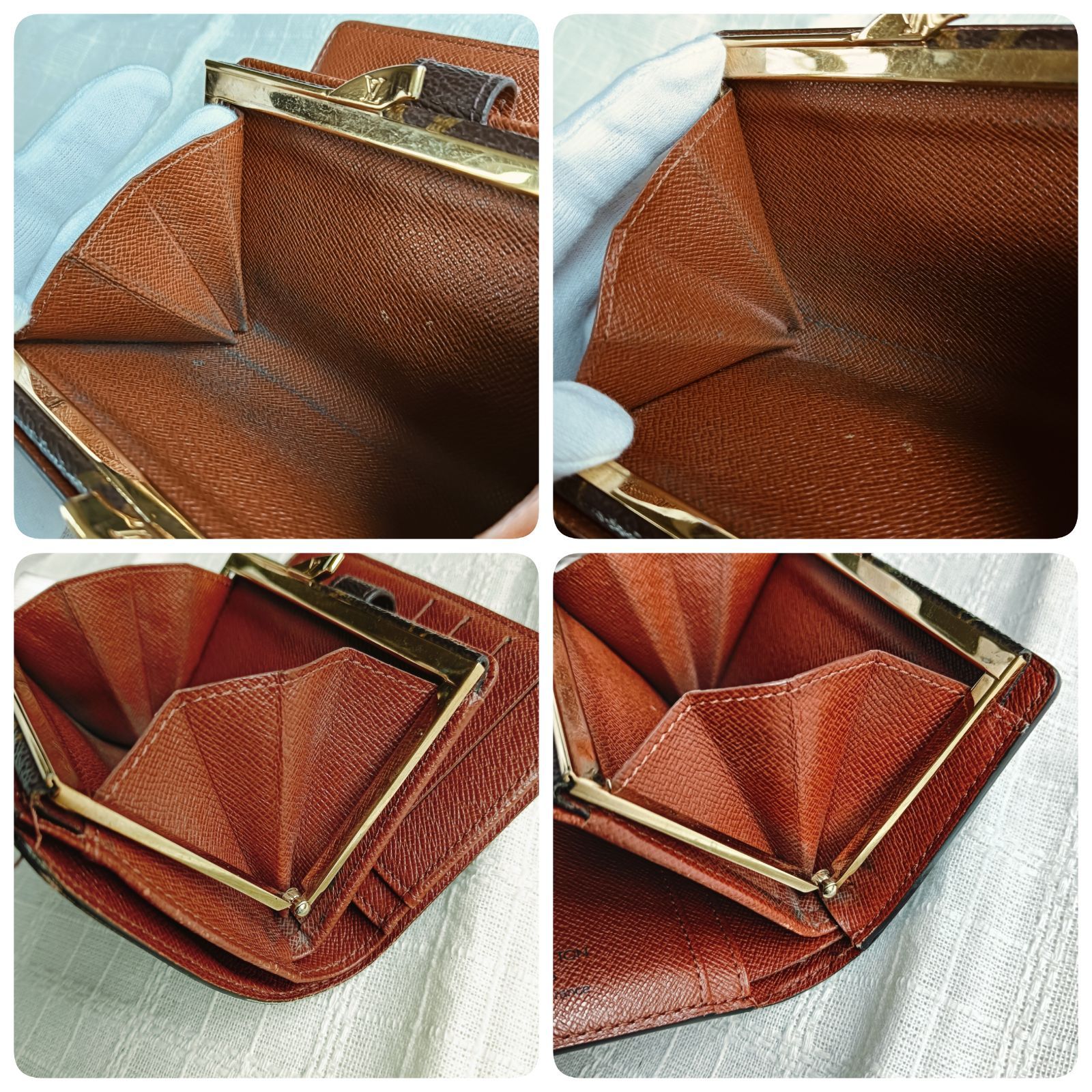 ルイヴィトン 二つ折財布 ヴィエノワ ブラウン モノグラム がま口