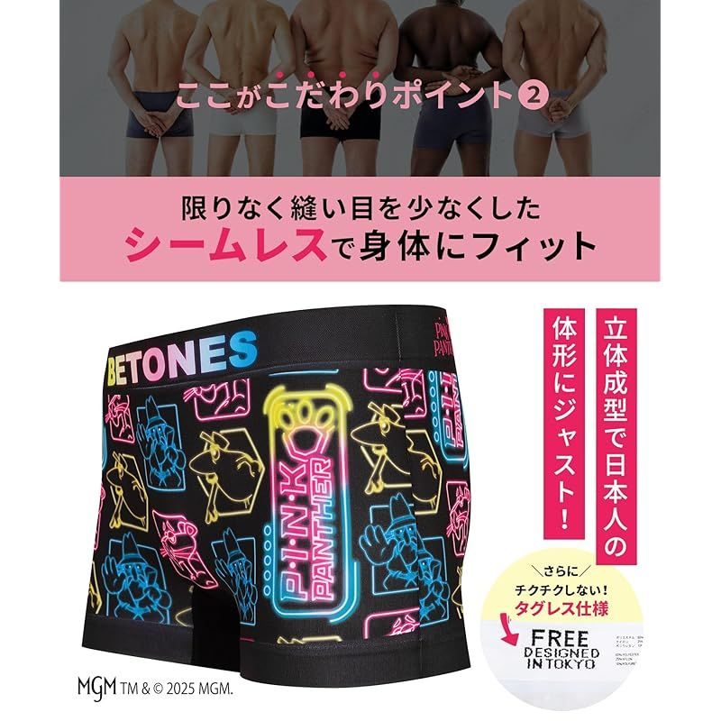 BETONESボクサーパンツ　ピンクパンサーコラボ　ミックス　ビトーンズ ビトーンズ] Pink Panther メンズ ボクサーパンツ バレンタイン
