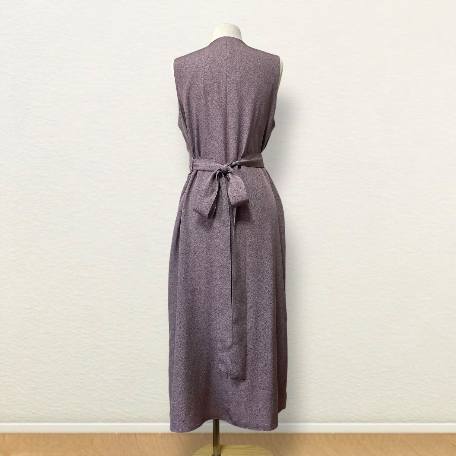 大きめサイズ パープルグレーのお着物で作ったフ