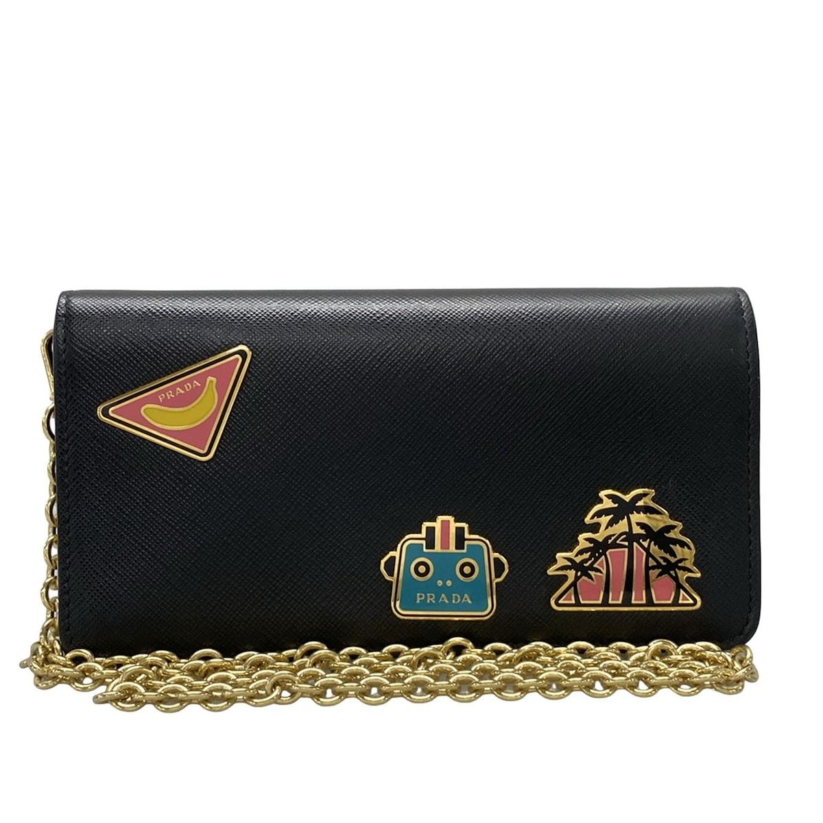 PRADA プラダ 長財布 - 1DH044 黒 チェーンショルダー|ロボット レザー