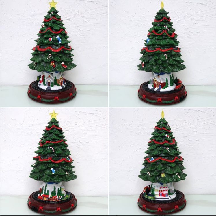 スノーイングテレフォンランタン クリスマス置物 電子オルゴール