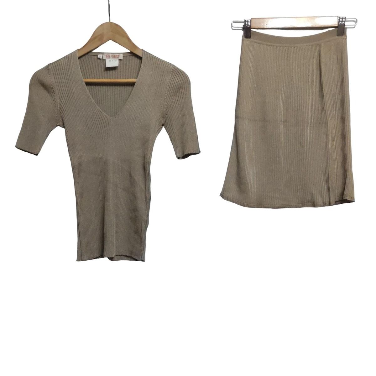 LOEWE ロエベ スカートセットアップ レディース - ライトブラウン ニット|ウエストゴム