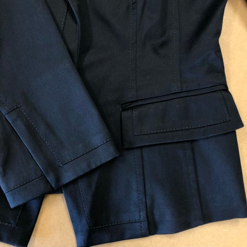  エポカ Epoca セットアップ ジャケットスカート 絹混 ステッチデザイン フ スカート ブラック 866956 その他 ビジネススーツ