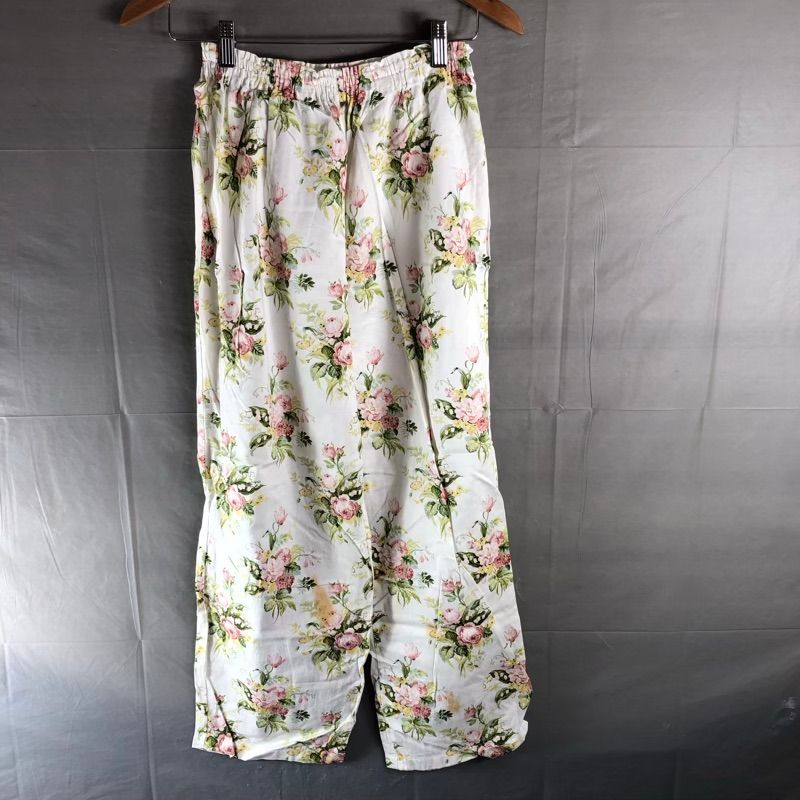 ローラアシュレイ Laura Ashley ナイトウエア パジャマ 2点セット 花柄 長袖 長ズボン 日本製 綿100％ 白 ベージュ 977661 WWW_OLIVIERBERNSTEIN_COM