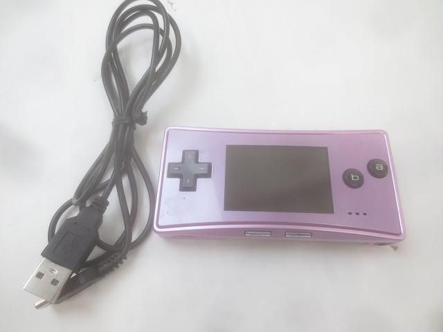 ジャンク品 ゲーム ゲームボーイミクロ 本体 OXY-001 パープル 周辺機器付き
