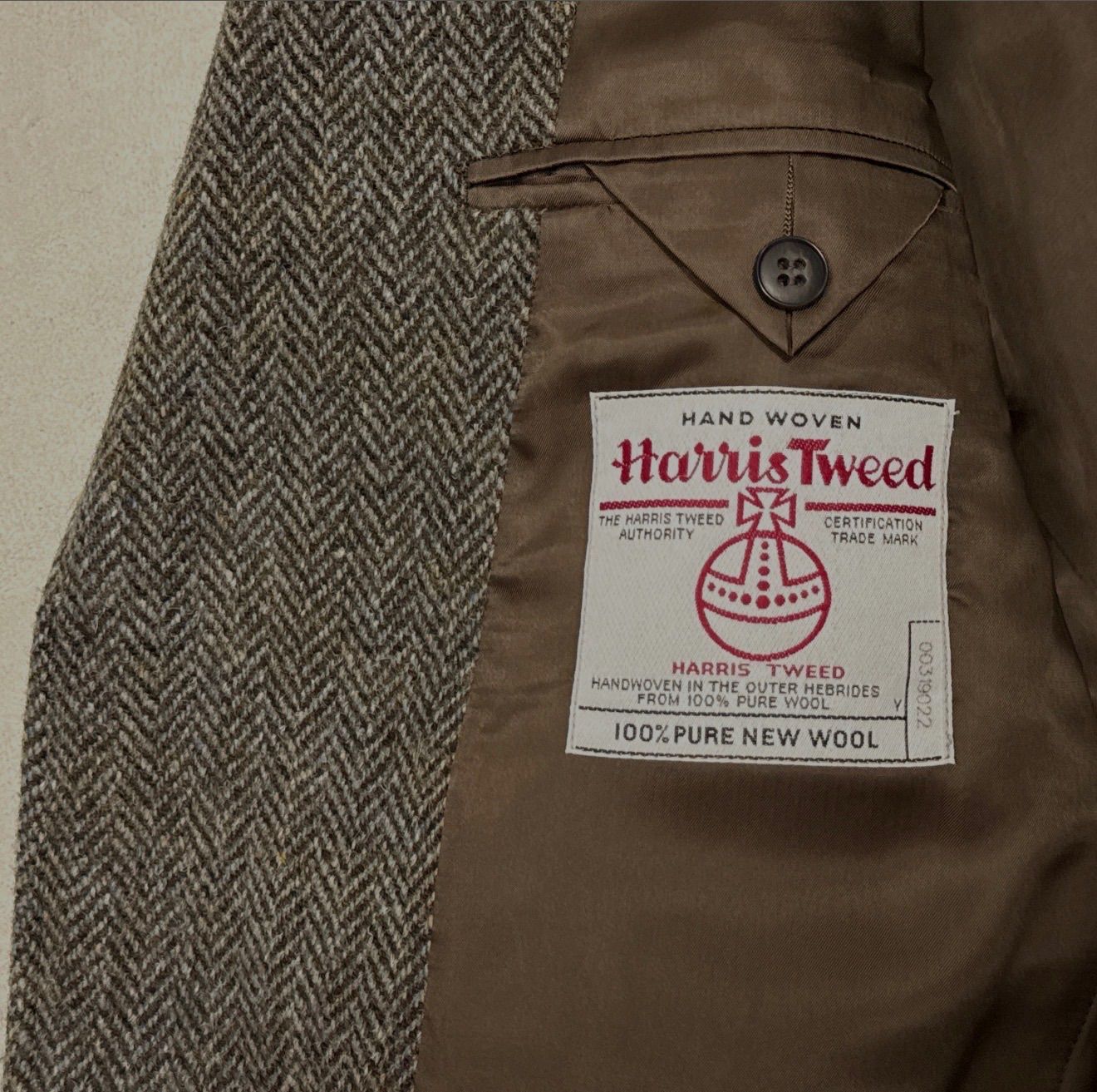 美品 Brooks Brothers ハリスツイード 段返り3つボタン サックJKT