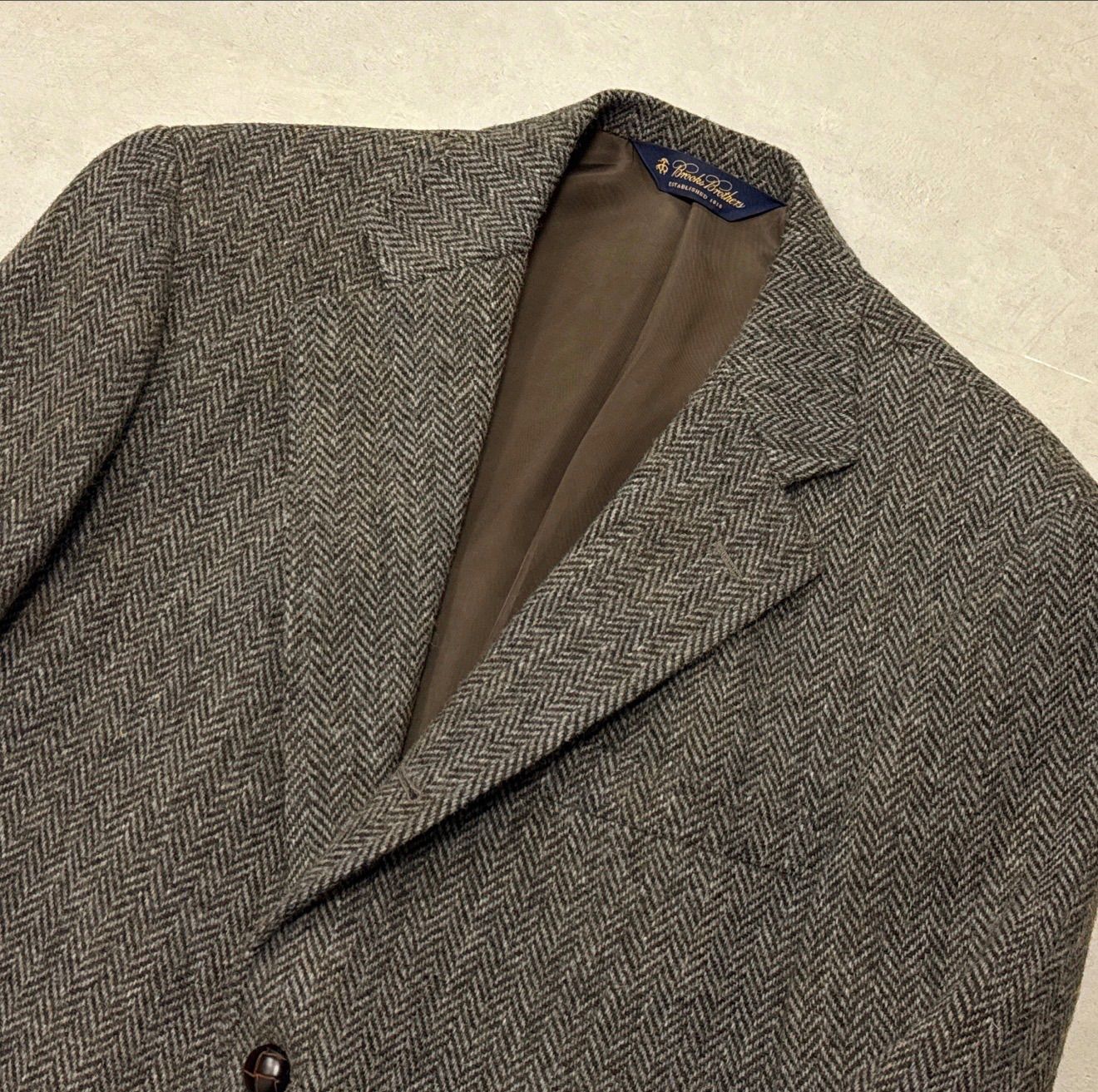 美品 Brooks Brothers ハリスツイード 段返り3つボタン サックJKT