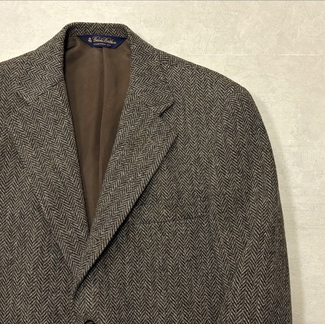 美品 Brooks Brothers ハリスツイード 段返り3つボタン サックJKT