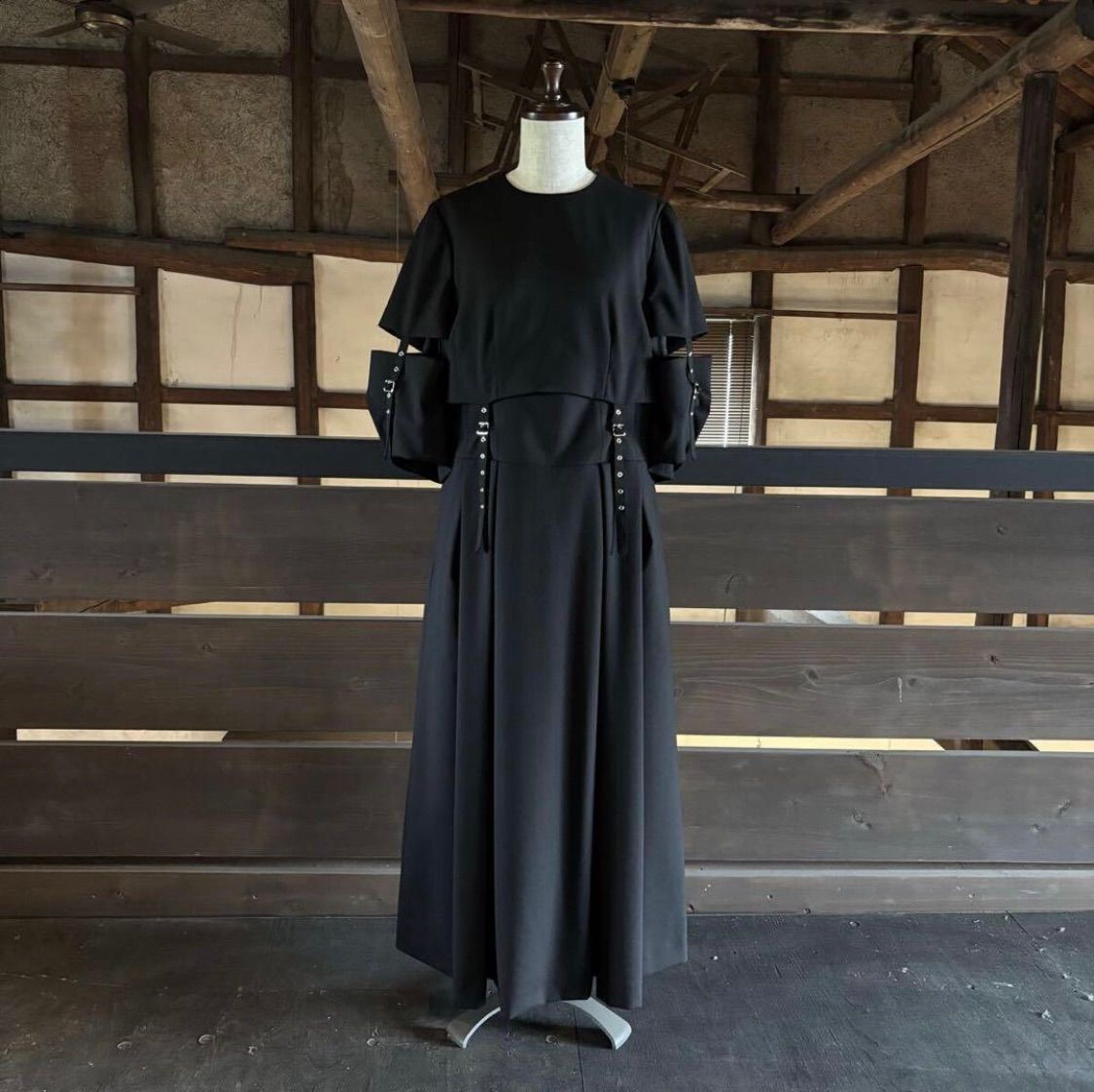 25 ss 2025 noir kei ninomiya COMME des GARCONS ケイニノミヤ ギャルソン ウール オックス ワンピース size M 定価92 400円 709 0310