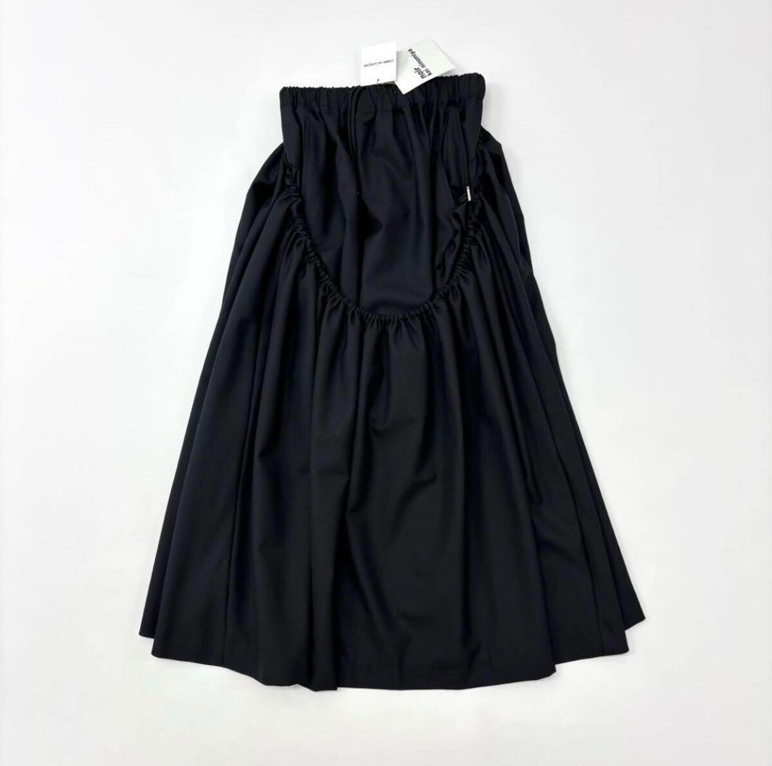 25ss 2025 noir kei ninomiya COMME des GARCONS ノワール ケイニノミヤ ギャルソン ウールトロ 変形 ギャザー スカート S 709-0220