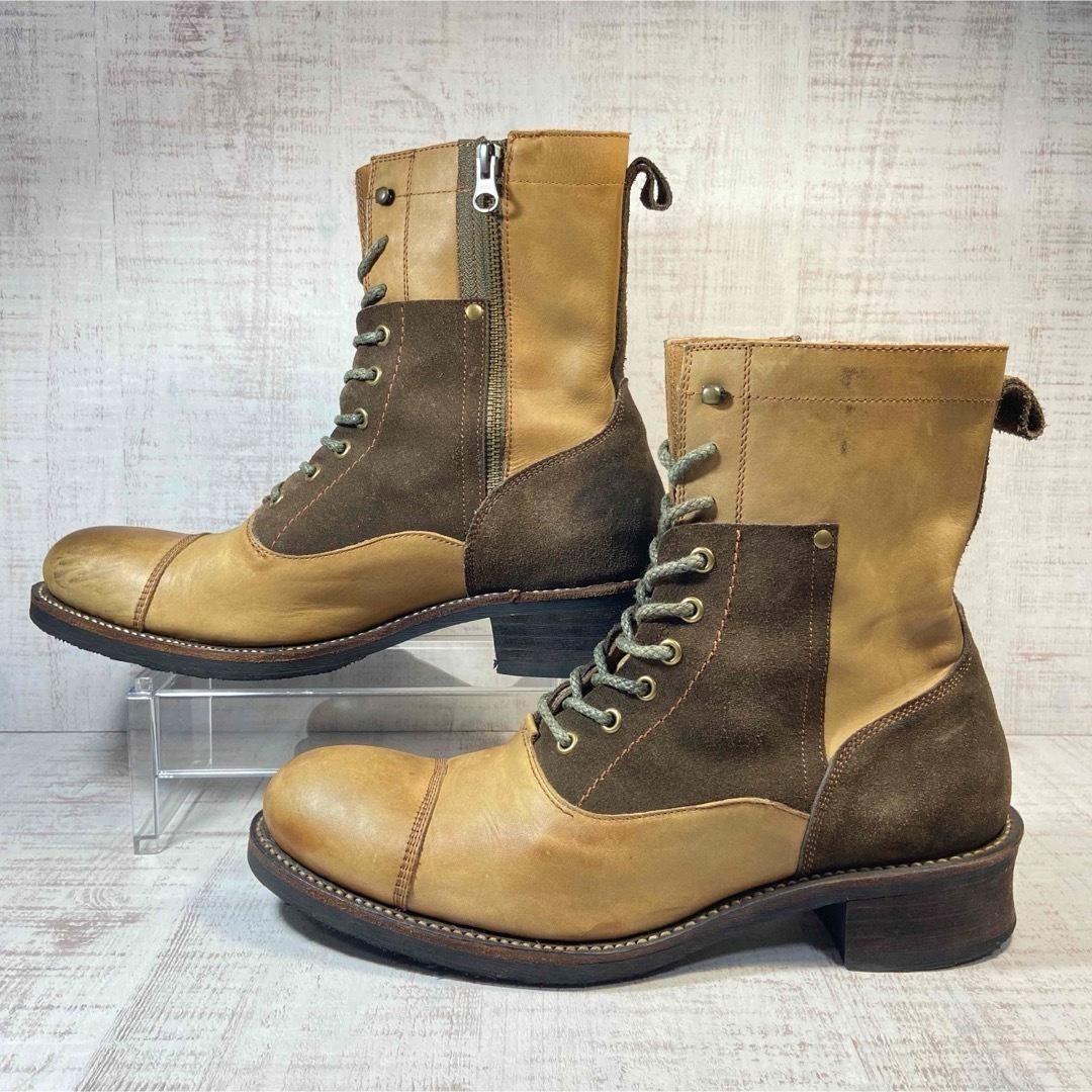 alfredo BANNISTER レースアップブーツ 41 キャメル alfredoBANNISTER アルフレッドバニスター レースアップブーツ ジップ