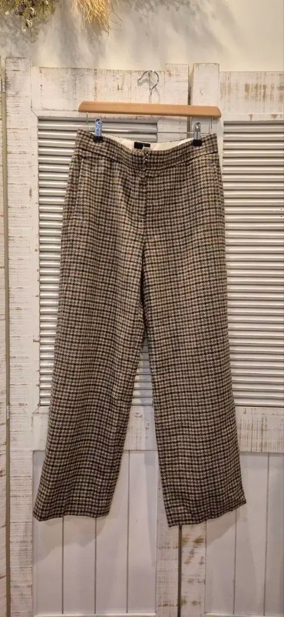 ランバンコレクション チェック ウールパンツ