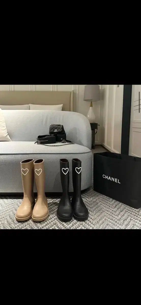 バイシーニ ハート長靴 ブラック 240