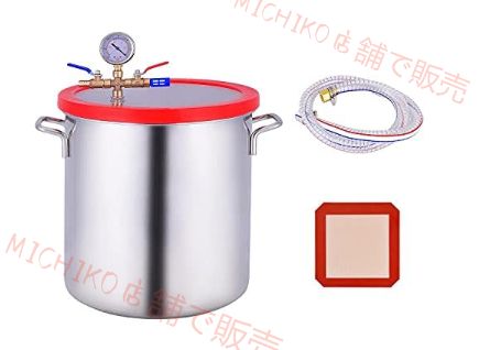 小型真空チャンバーキット 真空チャンバー ステンレス鋼 樹脂鋳造用のアクリル クリスタル蓋付き脱気チャンバー エッセンシャル オイルの脱気 樹脂脱気真空ドラム 5ガロン