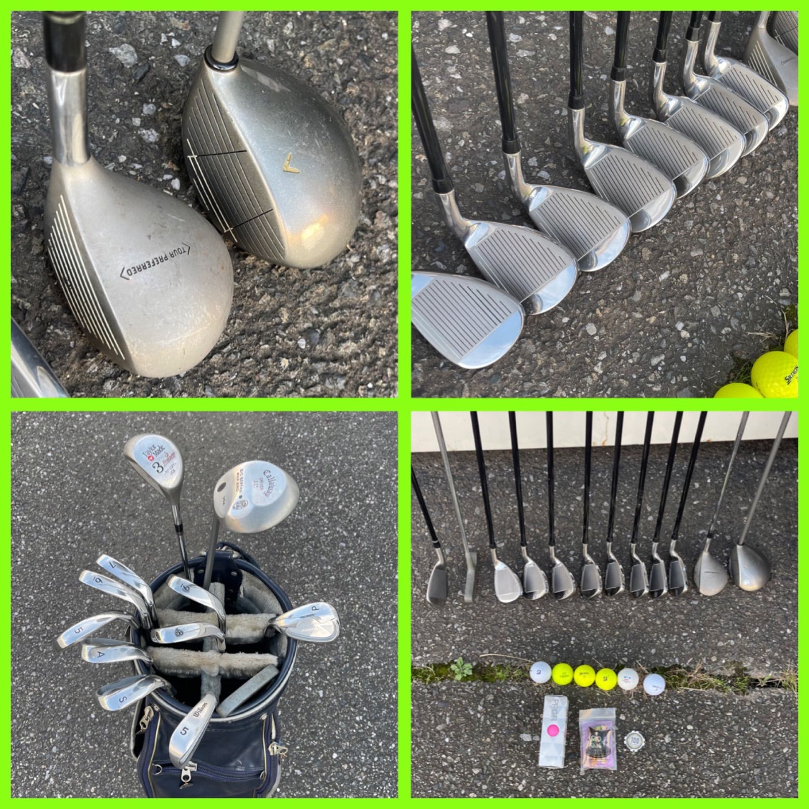 57-2910-H レフティ キャロウェイ他 再入荷 み 左 のアイアンセット W 1 3 5〜9 P A S Pt 11本セット リストバンド クラブセット 