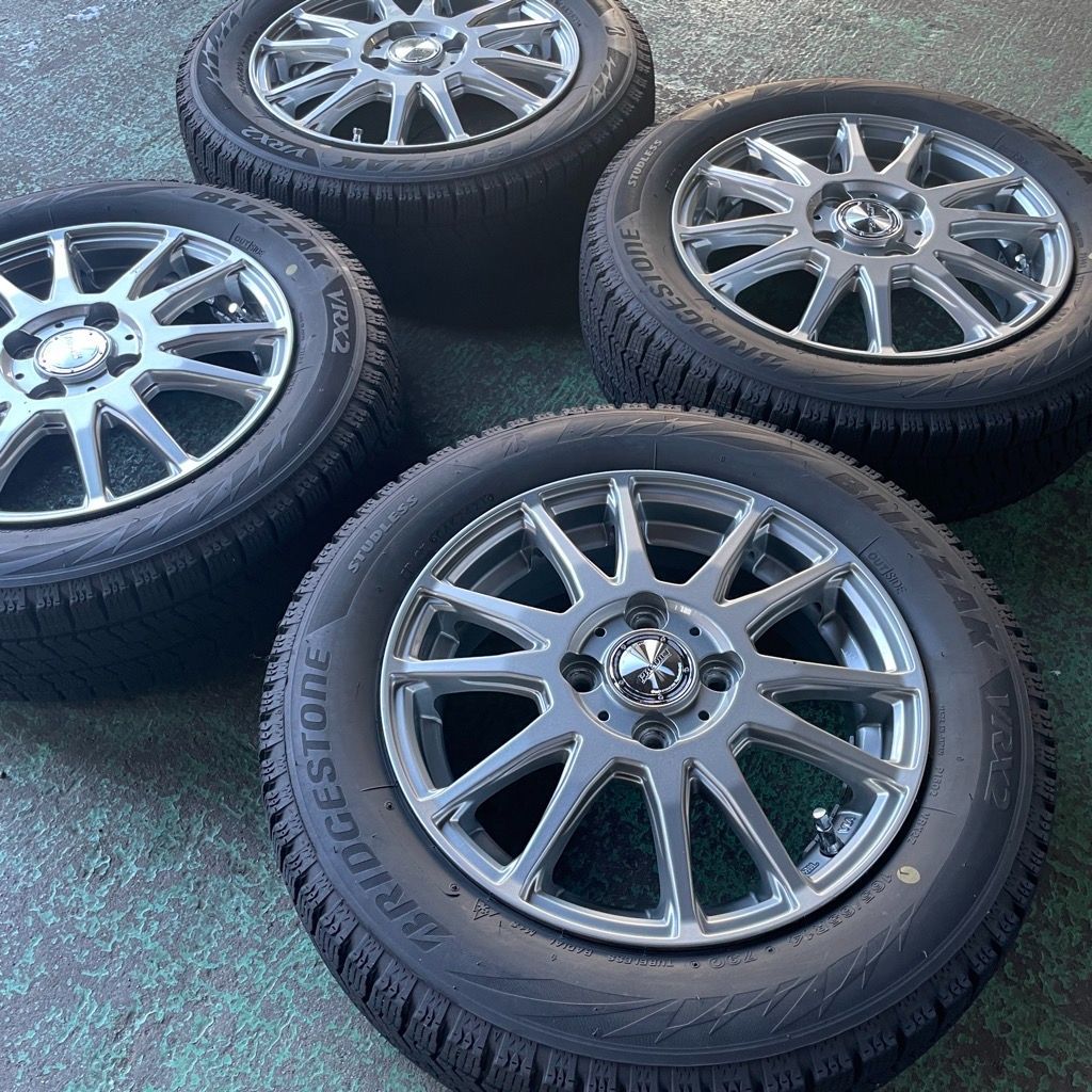 送料込み スズキ ソリオ スタッドレスタイヤ ホイールセット 165|65R14 ブリヂストンVRX2 2021年製造 アルミホイール 4本