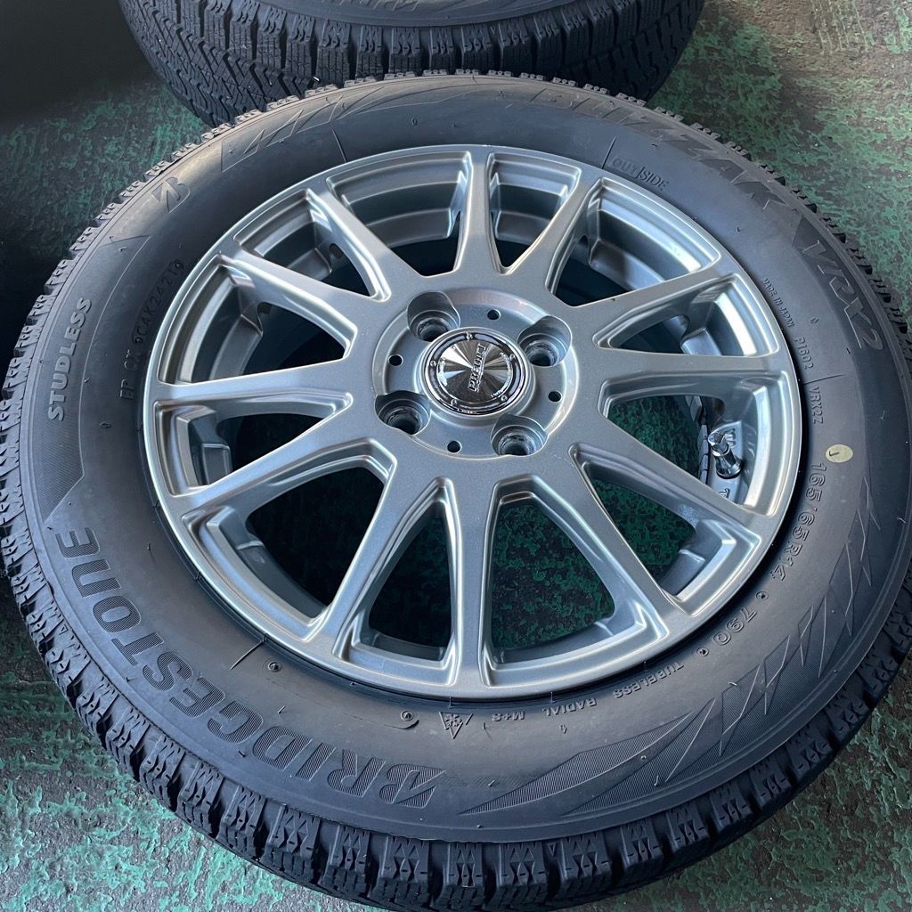 送料込み スズキ ソリオ スタッドレスタイヤ ホイールセット 165|65R14 ブリヂストンVRX2 2021年製造 アルミホイール 4本