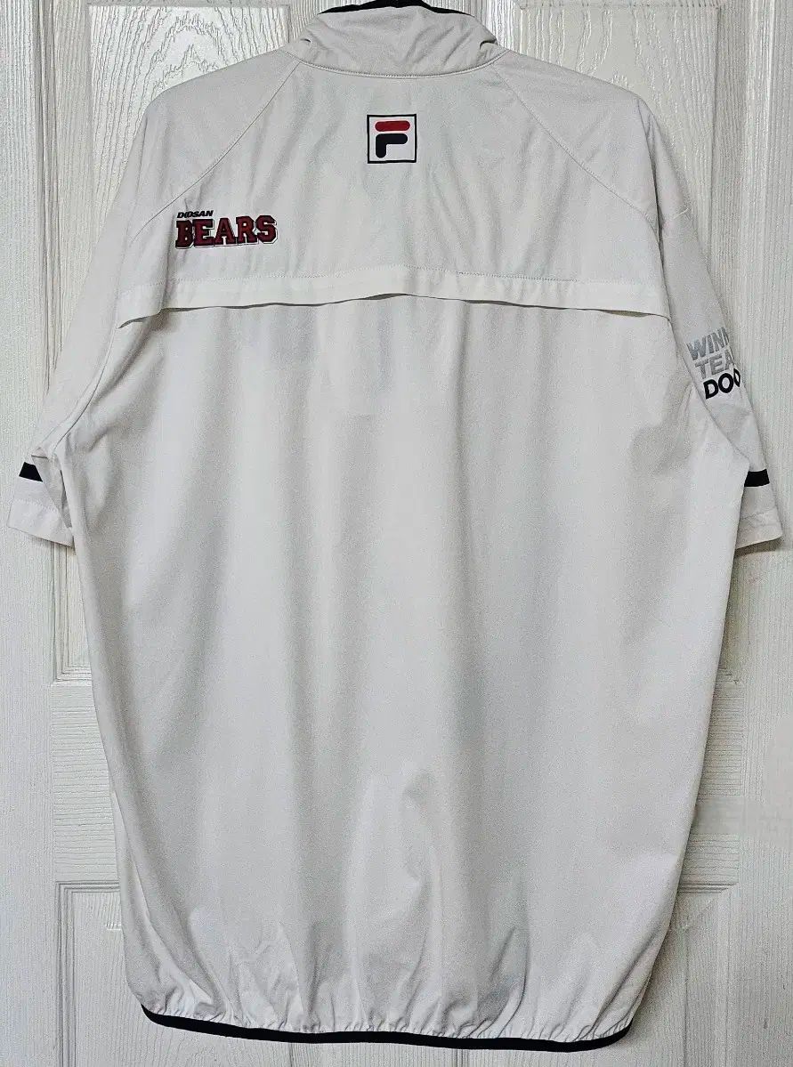 115 斗山ベアーズ FILA フィラ ハーフジップ 半袖 ウィンドブレーカー 76番 支給 実際に着用