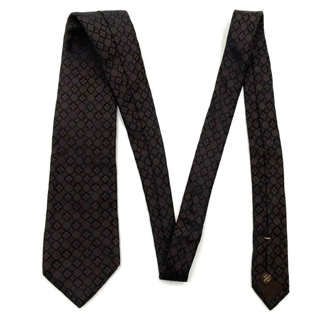  ルイヴィトン ネクタイ ダークブラウン シルク イタリア製 ネクタイ 小物