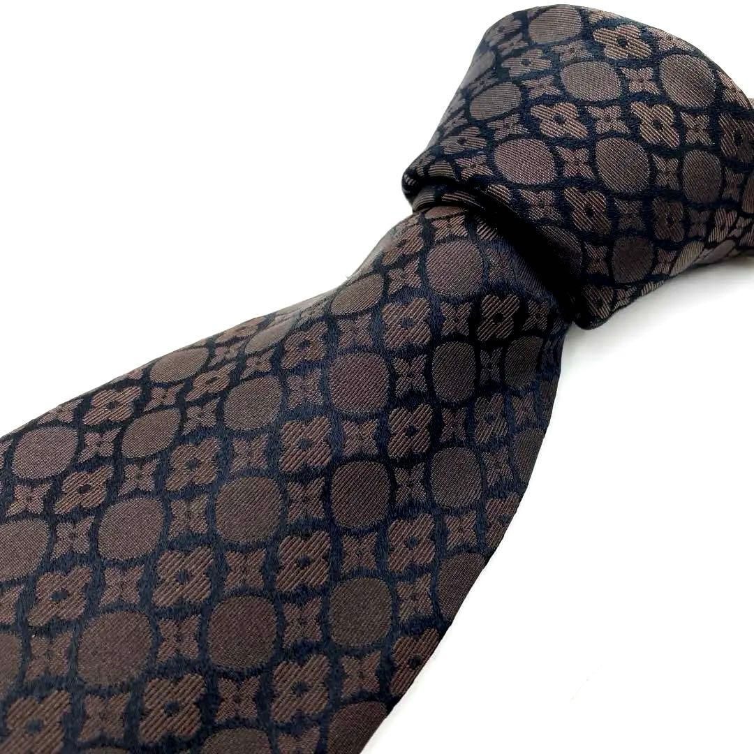 ルイヴィトン ネクタイ ダークブラウン シルク イタリア製