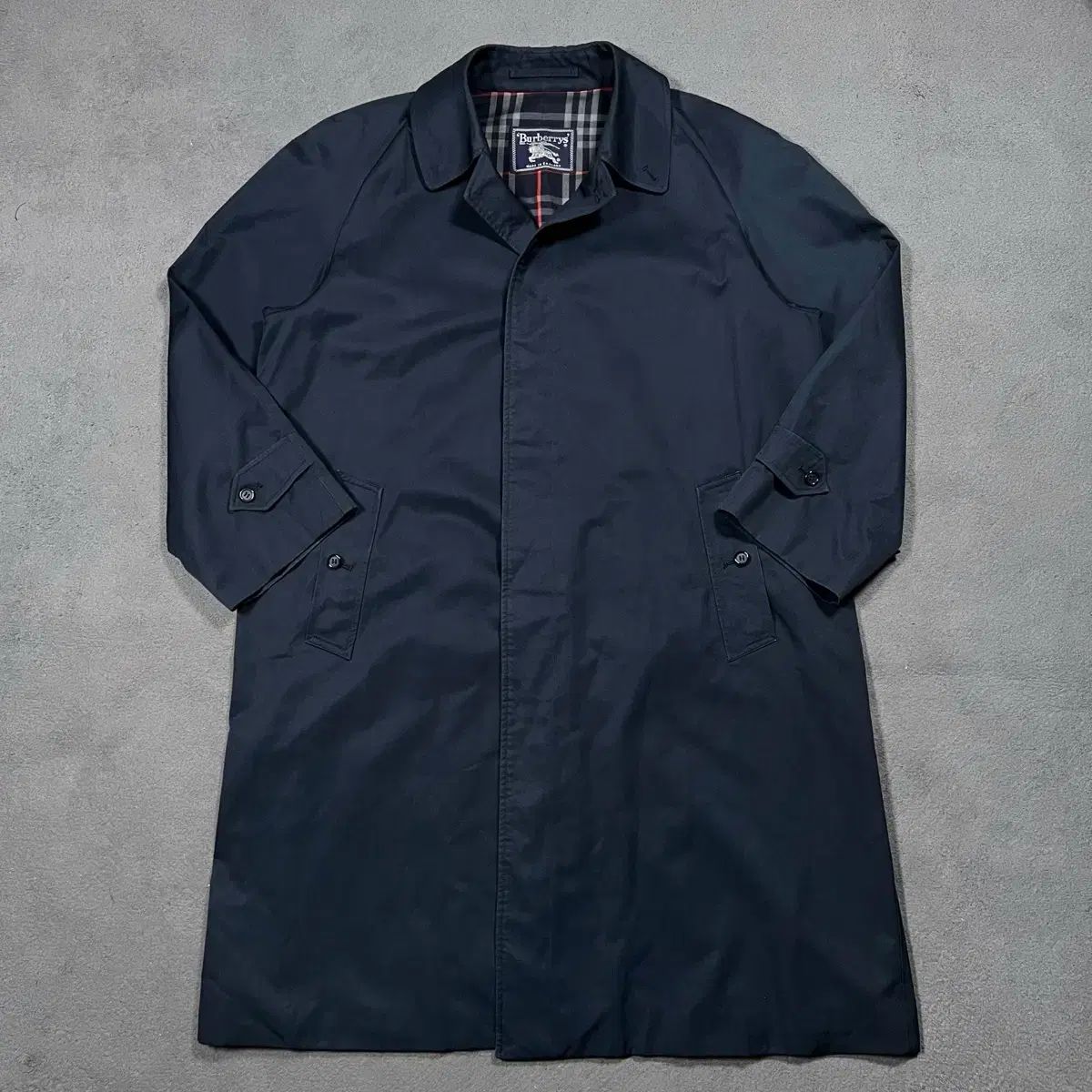 90 s バーバリー ネイビー Single トレンチ コート