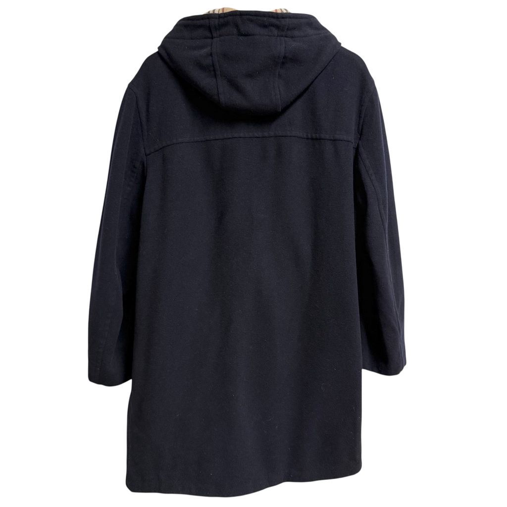 BURBERRY LONDON バーバリーロンドン ダッフルコート ウールライニング 裏地チェック柄 トグルボタン 紺 ネイビー No.H923