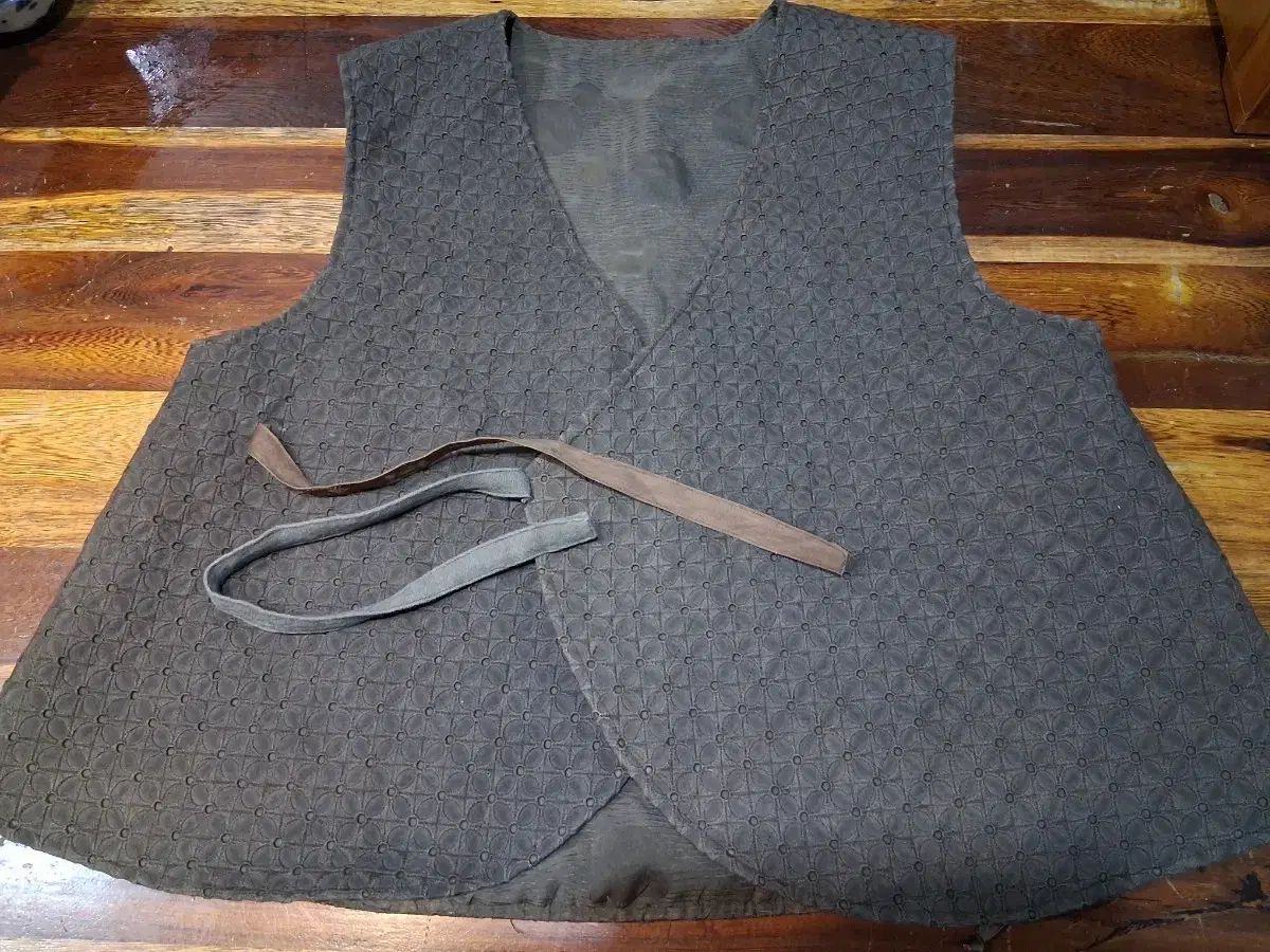 天然染料染め コットンレース生地 キルティングベスト BEST