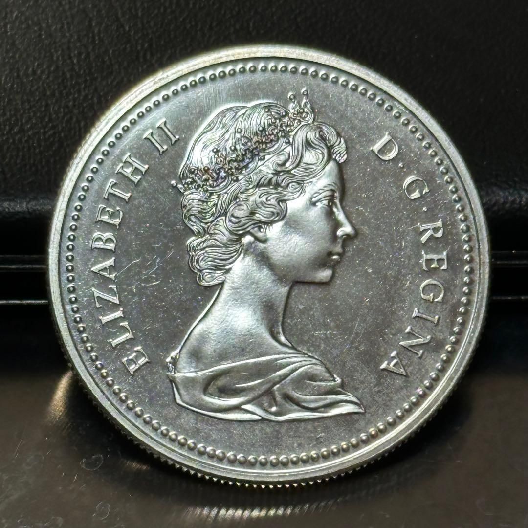 銀貨】1973年 カナダ 王立騎馬警察100周年記念 1ドル銀貨 プルーフ