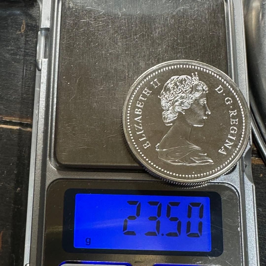 銀貨】1973年 カナダ 王立騎馬警察100周年記念 1ドル銀貨 プルーフ