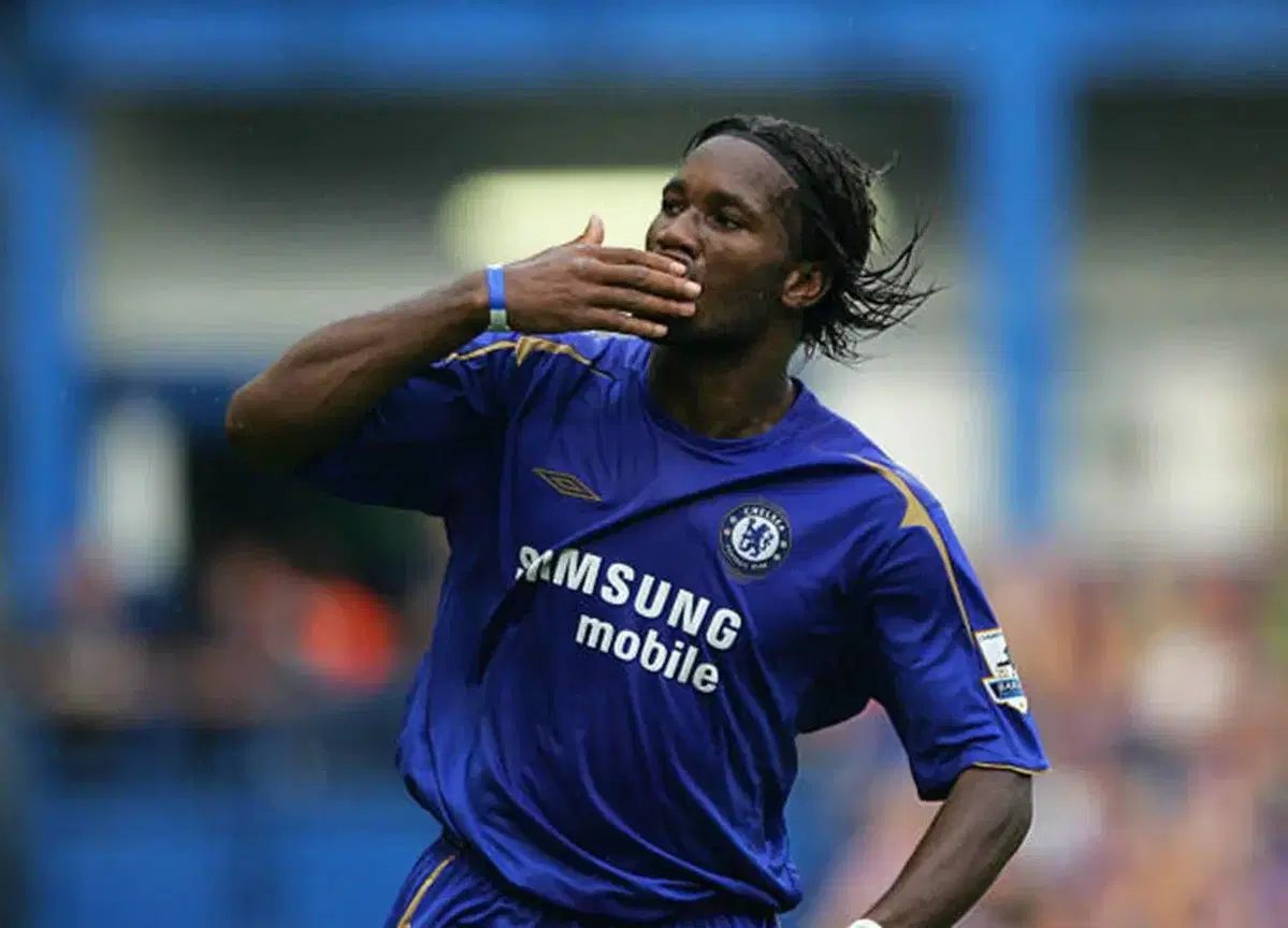 XL アンブロ チェルシー 05|06 100周年 ホーム シャツ ドログバ No 15