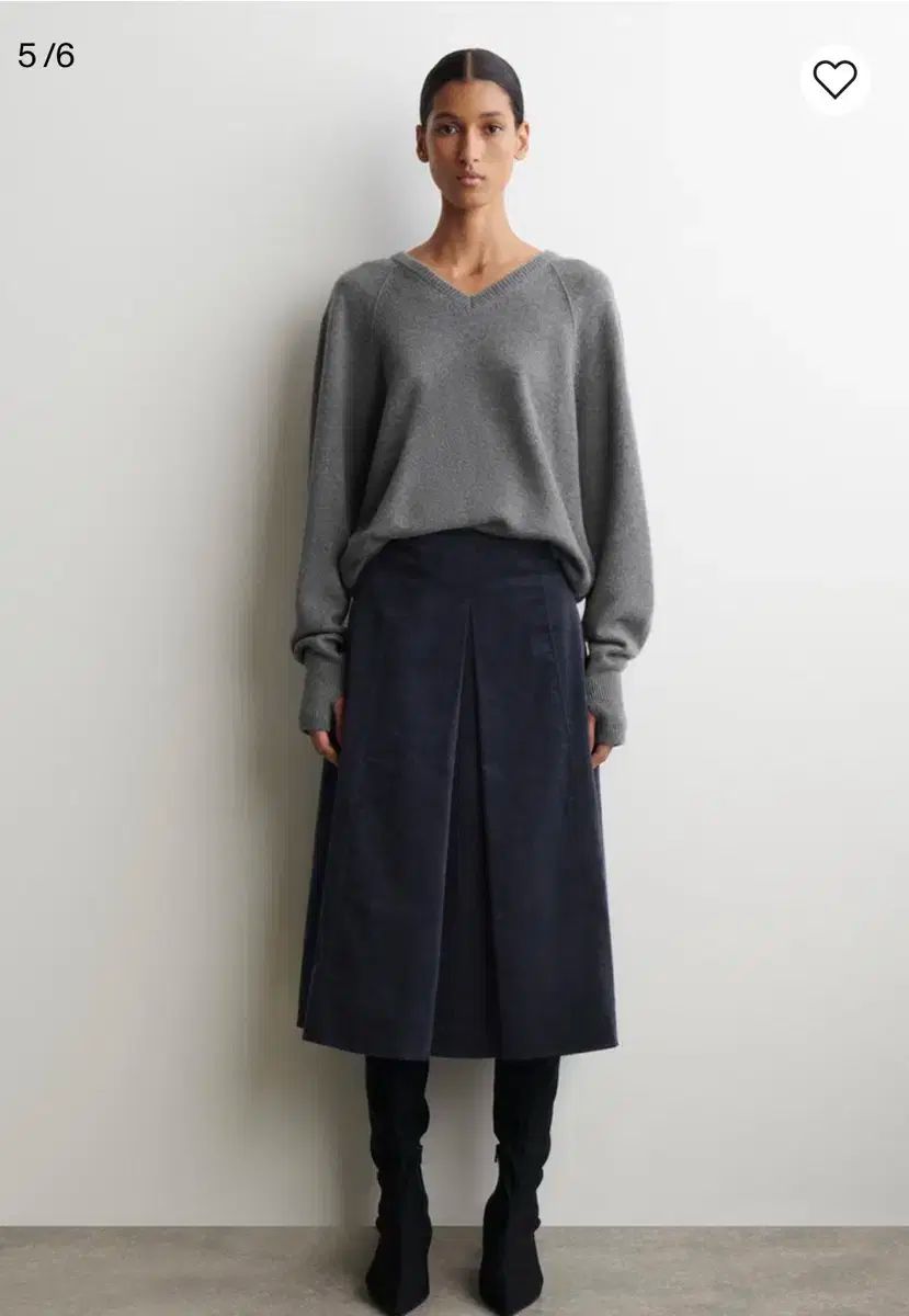 COS コス プリーツ コーデュロイ ミディ スカート 34