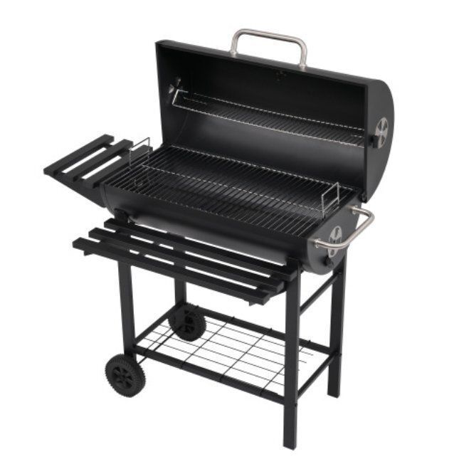 バーベキューコンロ 焼き網 温度計 多用棚板 8-12人用 燻製 温度計で検温 BBQコンロ バレル式 バーベキュースタンド BBQスタンド バー