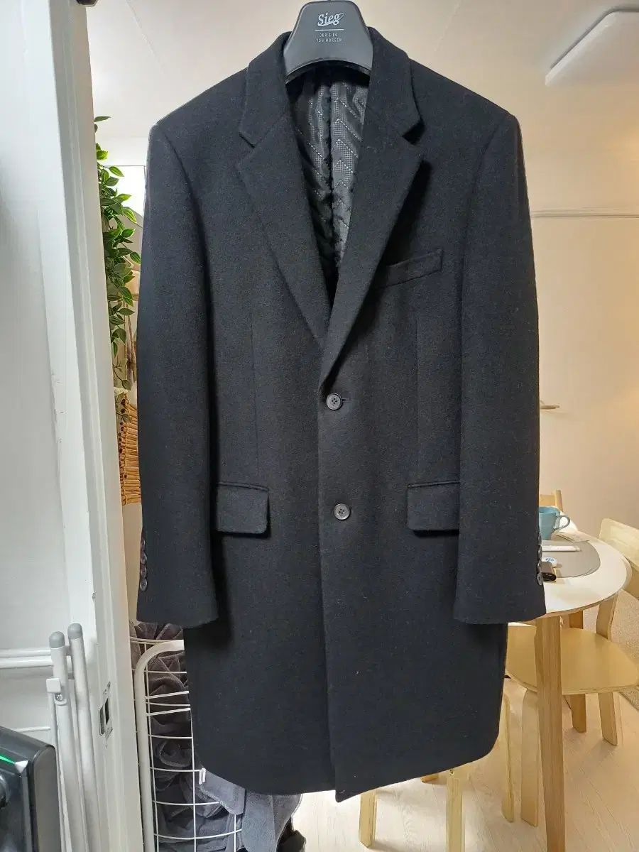 ジーク ウール カシミア チェスターフィールド コート ブラック