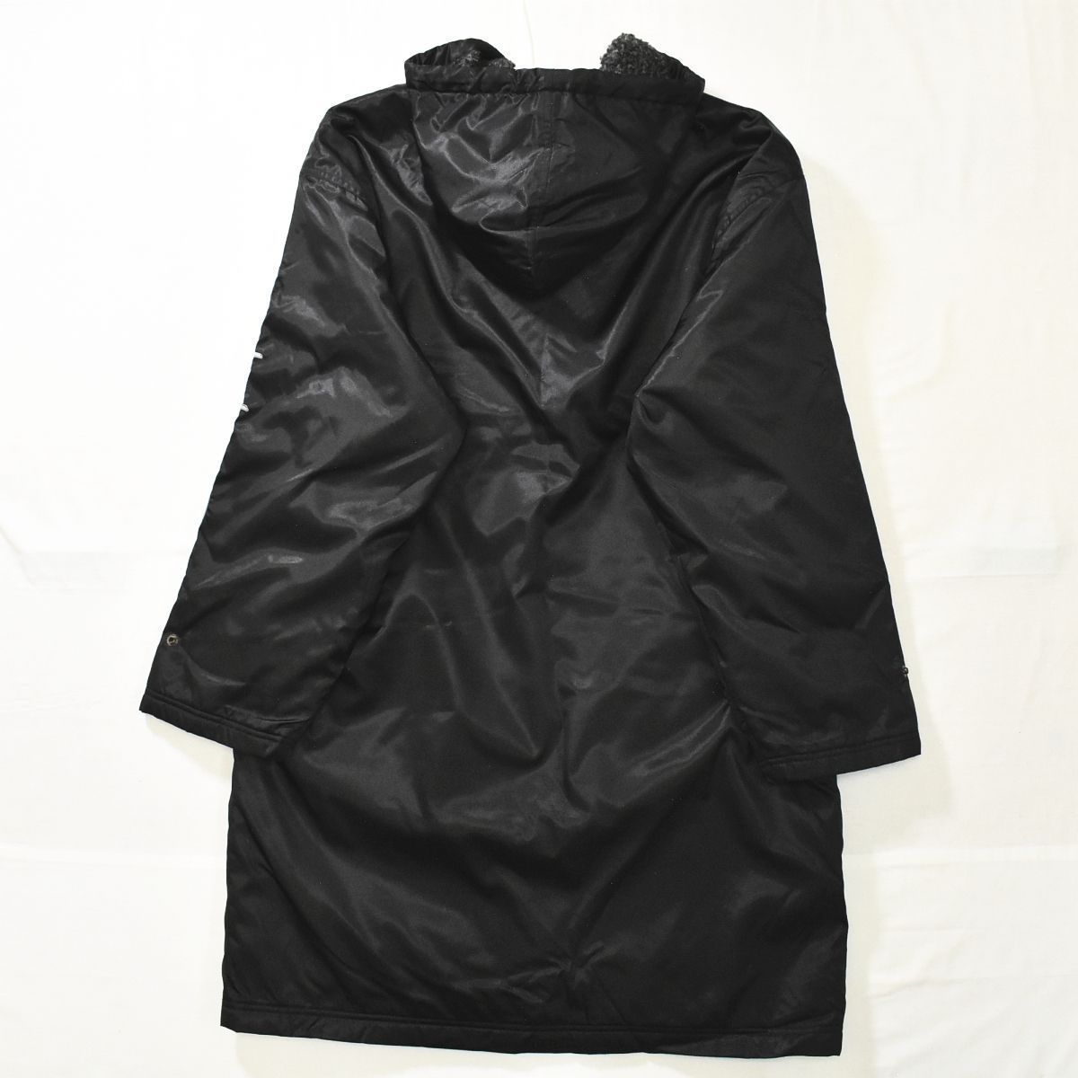 90sヴィンテージ チャンピオン 刺繍ロゴ フーディー ベンチコート L 黒