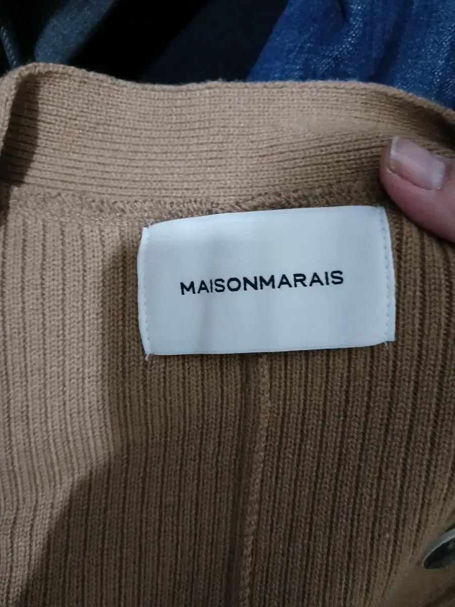 メゾン麻ブラウンゴージカーディガン