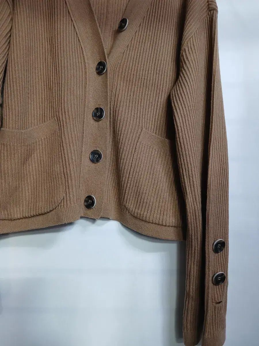 メゾン麻ブラウンゴージカーディガン