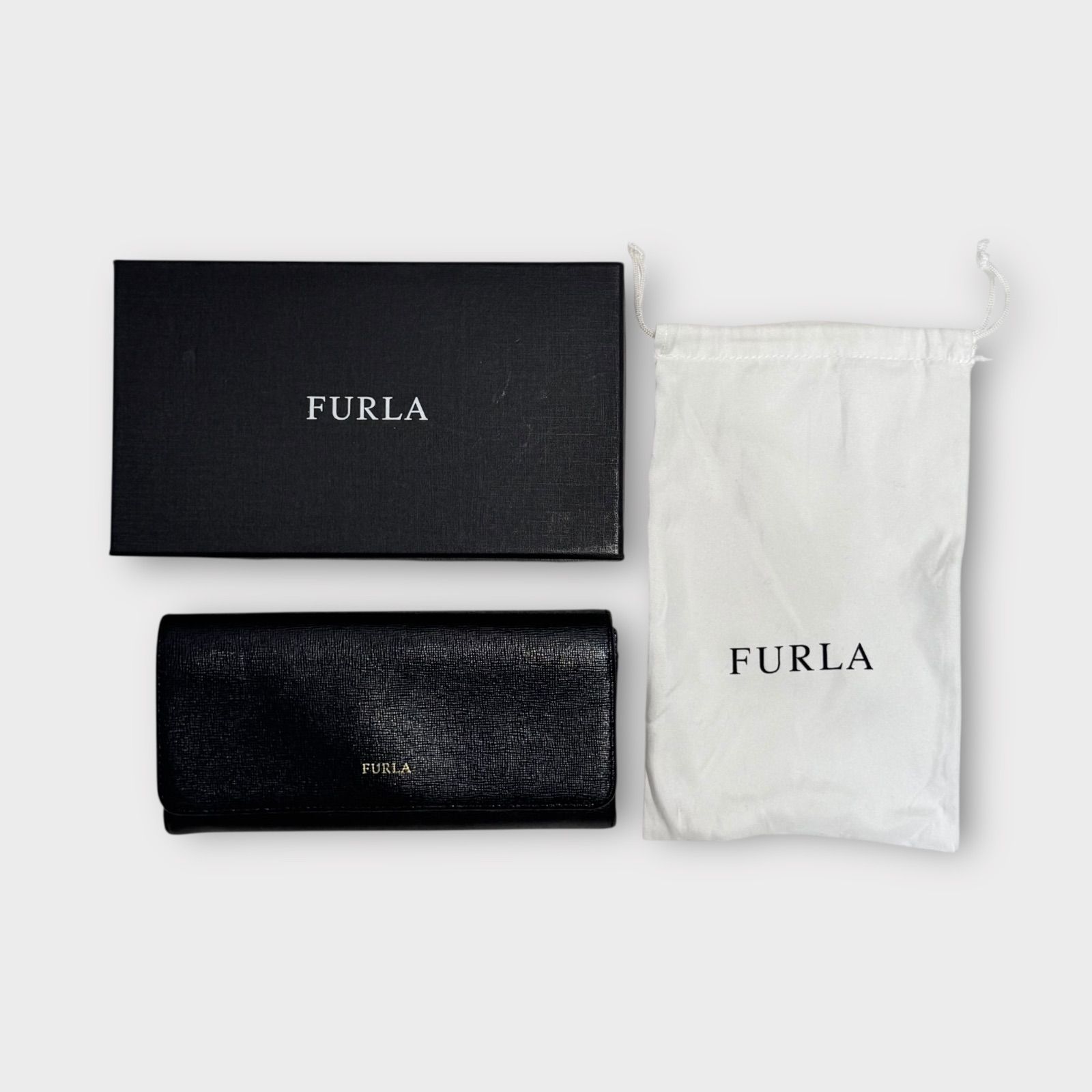 超美品！FURLA フルラ 長財布 クラシック XL バイフォールド オニキス 