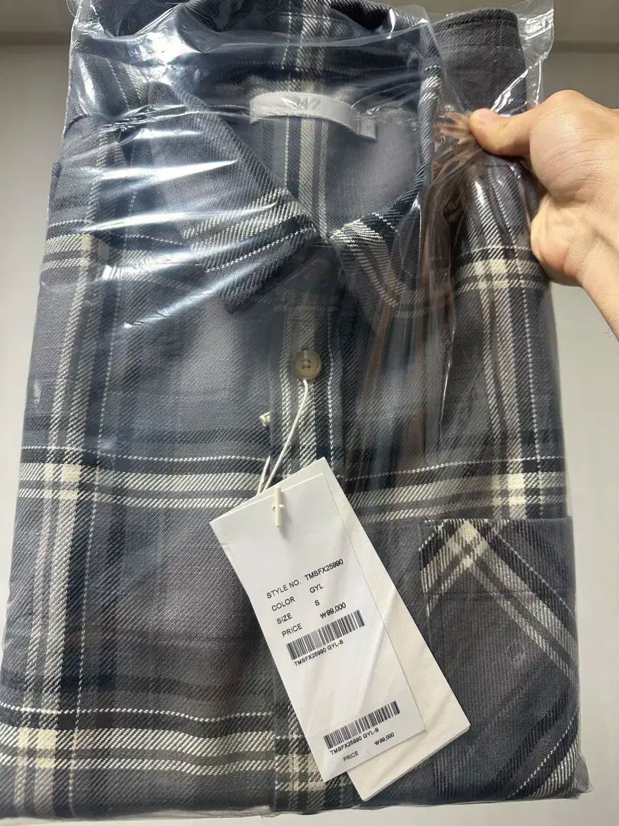 247シリーズ コンフォート フランネル チェックシャツ ライト グレー s